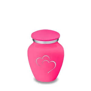 Keepsake Embrace Bright Pink Hearts Cremation Urn