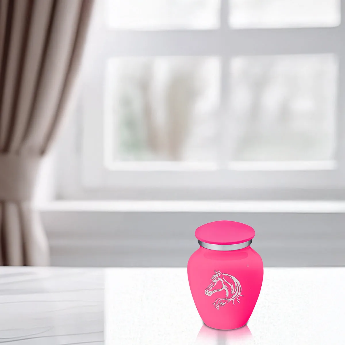Keepsake Embrace Bright Pink Horse Cremation Urn