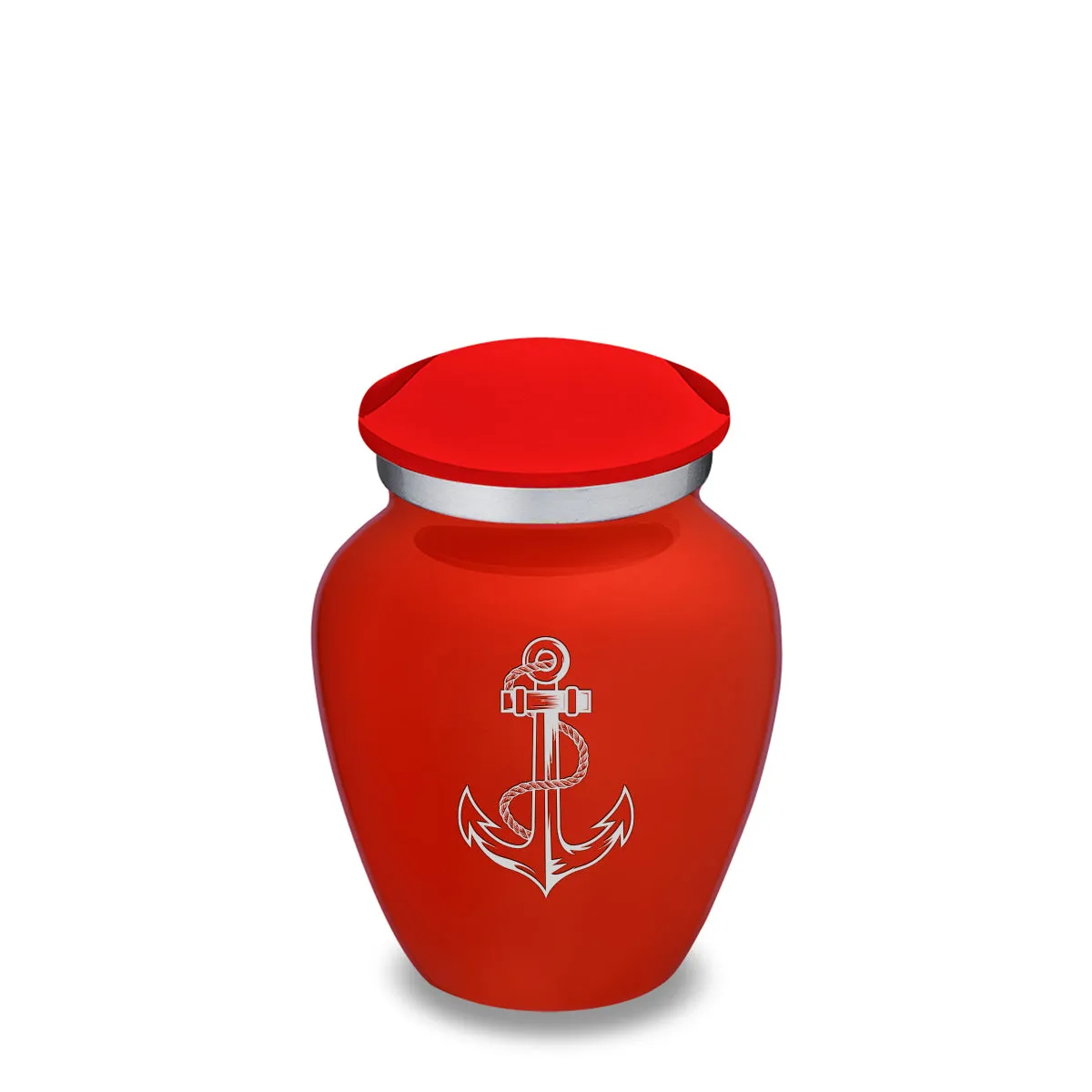 Keepsake Embrace Bright Red Anchor Cremation Urn