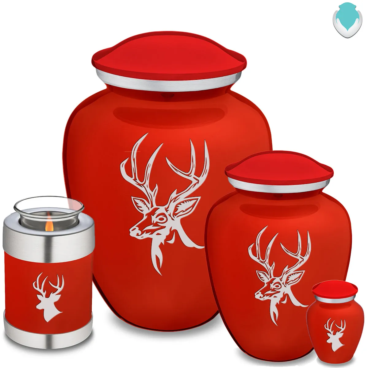 Keepsake Embrace Bright Red Deer Cremation Urn