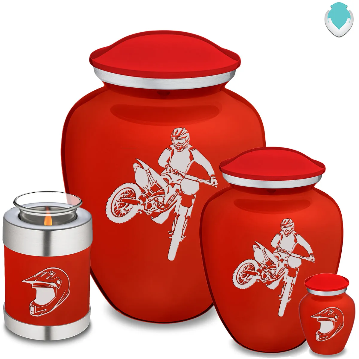 Keepsake Embrace Bright Red Dirt Bike Cremation Urn