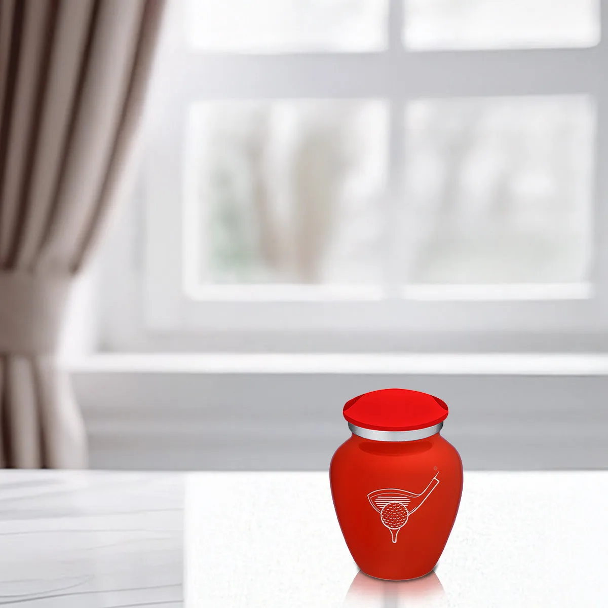 Keepsake Embrace Bright Red Golfer Cremation Urn