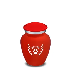 Keepsake Embrace Bright Red Pet Angel Wings Cremation Urn