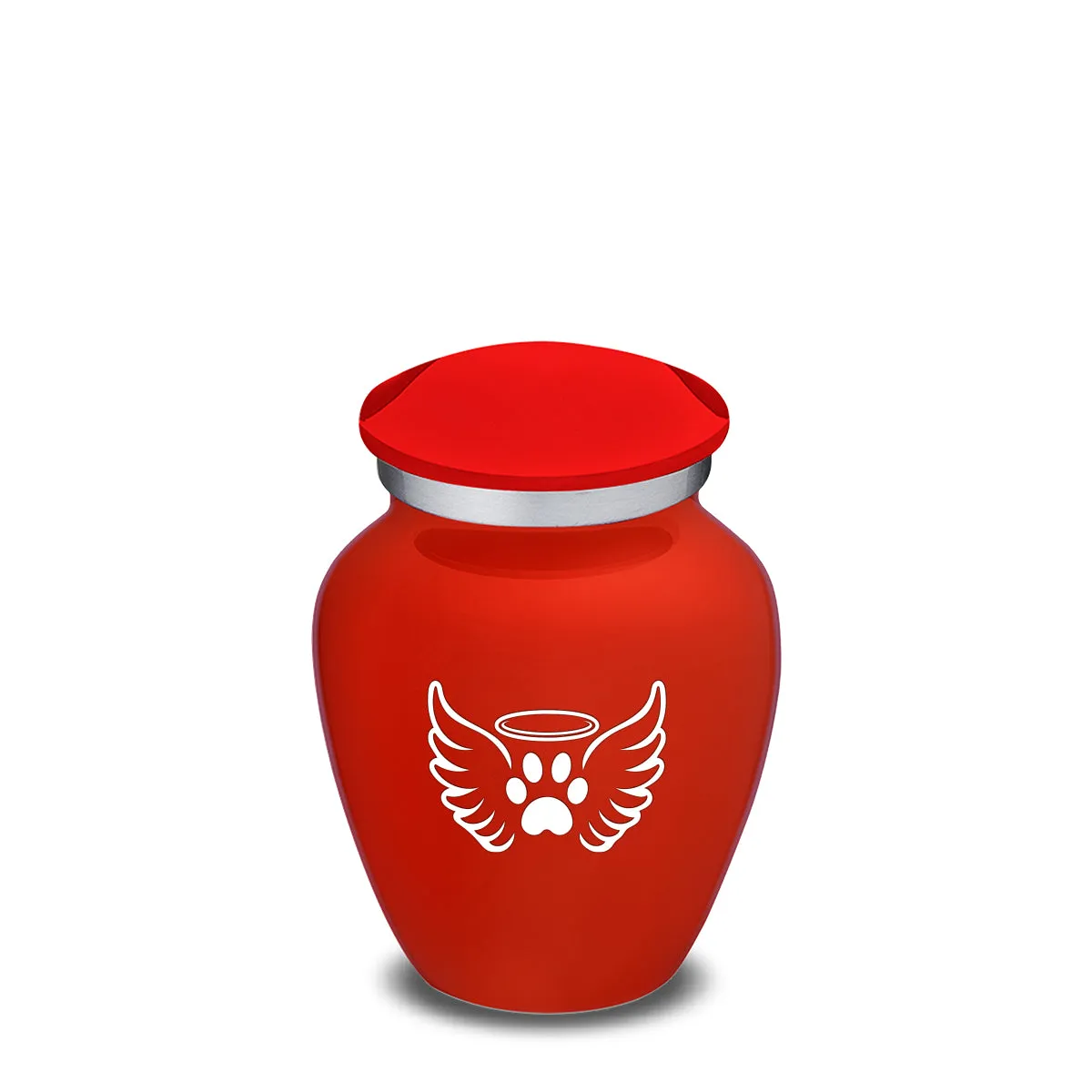 Keepsake Embrace Bright Red Pet Angel Wings Cremation Urn