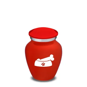 Keepsake  Embrace Bright Red Pet Dog Bone Cremation Urn