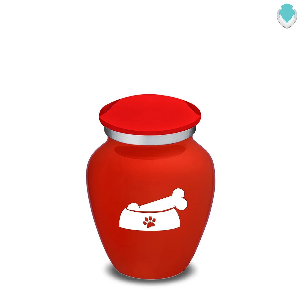 Keepsake  Embrace Bright Red Pet Dog Bone Cremation Urn
