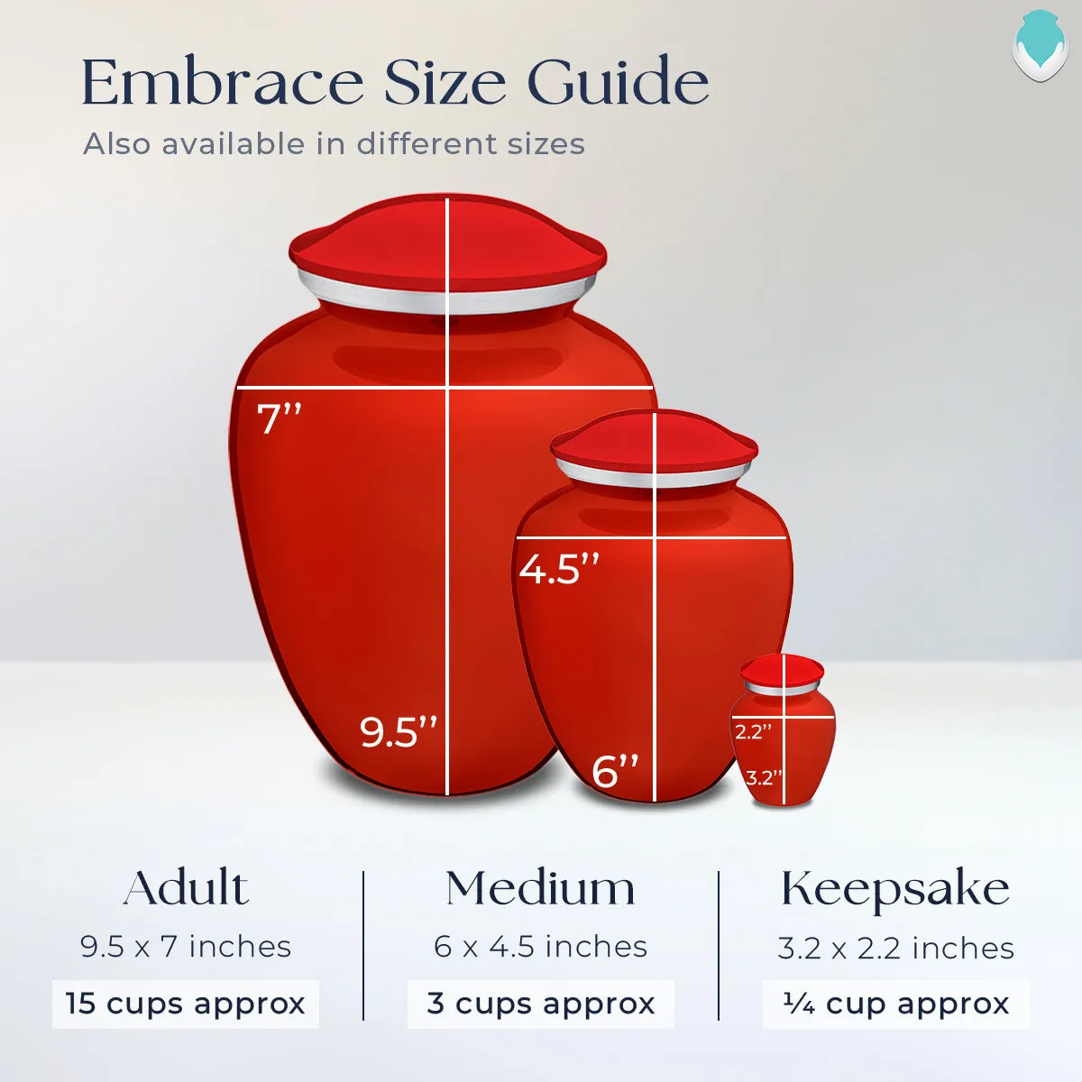 Keepsake Embrace Bright Red Portrait Cremation Urn
