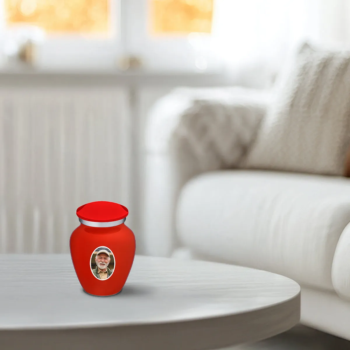 Keepsake Embrace Bright Red Portrait Cremation Urn