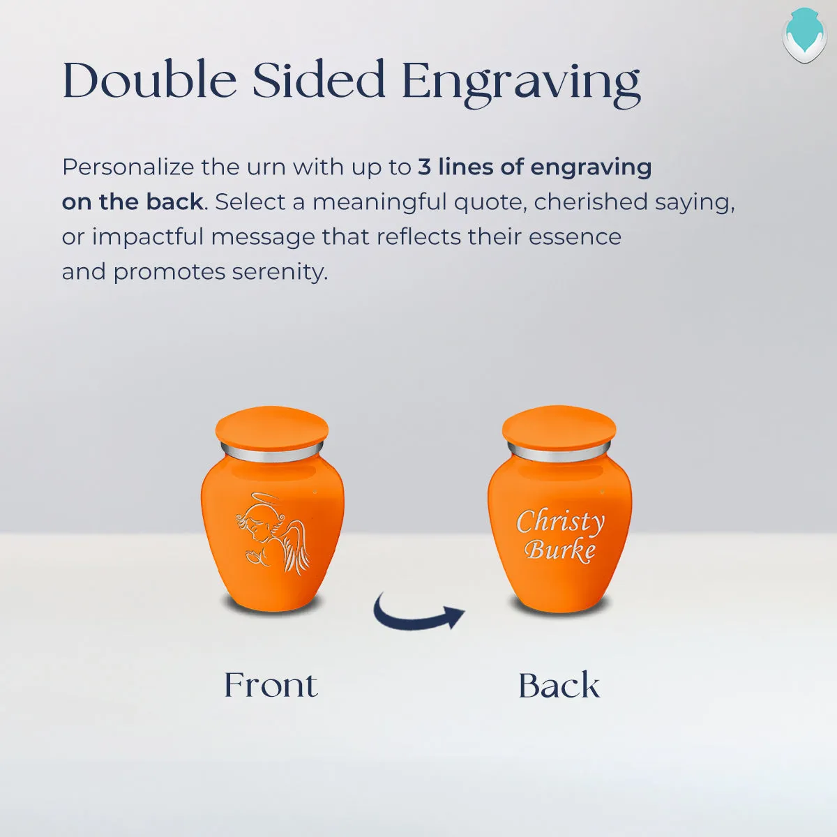 Keepsake Embrace Burnt Orange Angel Cremation Urn