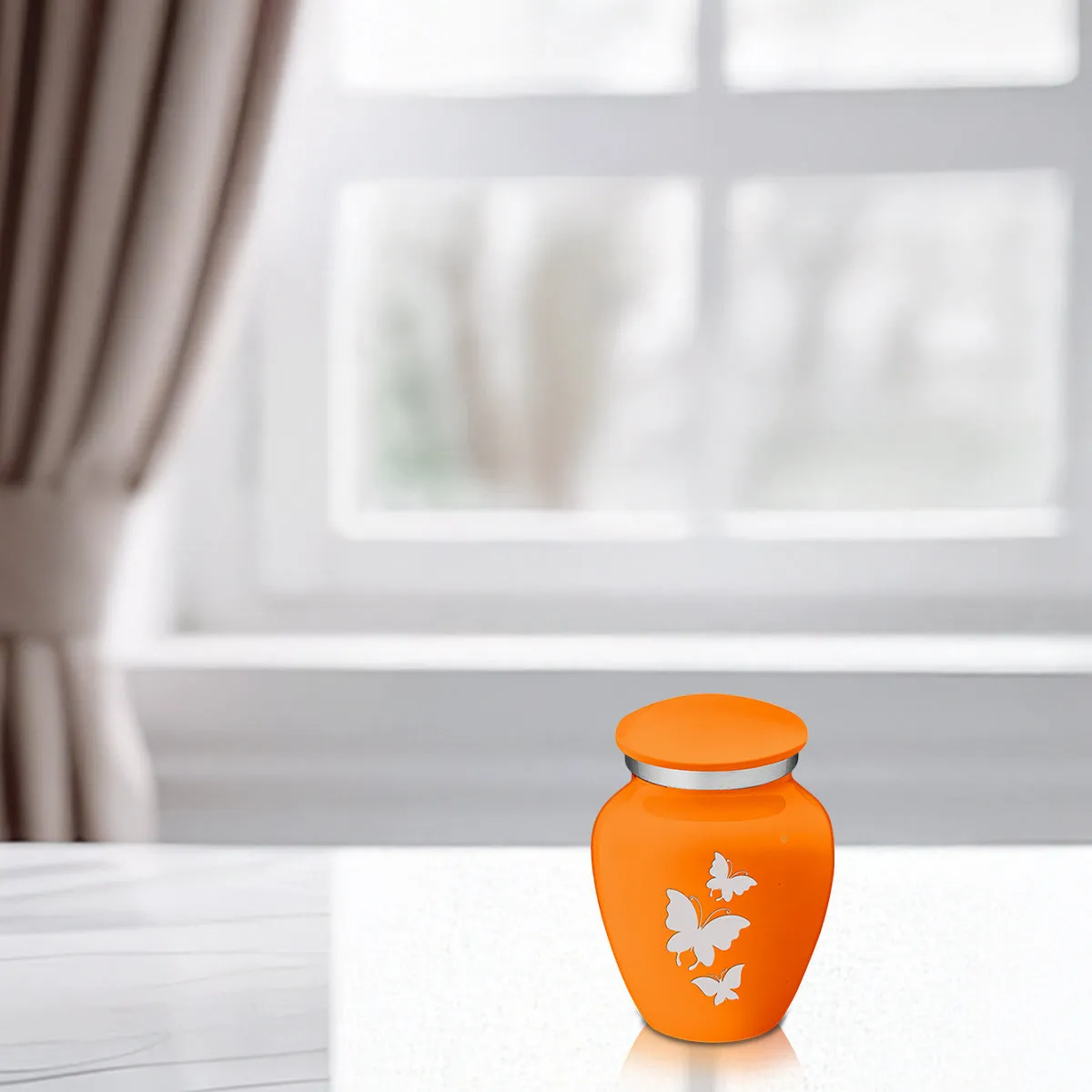 Keepsake Embrace Burnt Orange Butterflies Cremation Urn