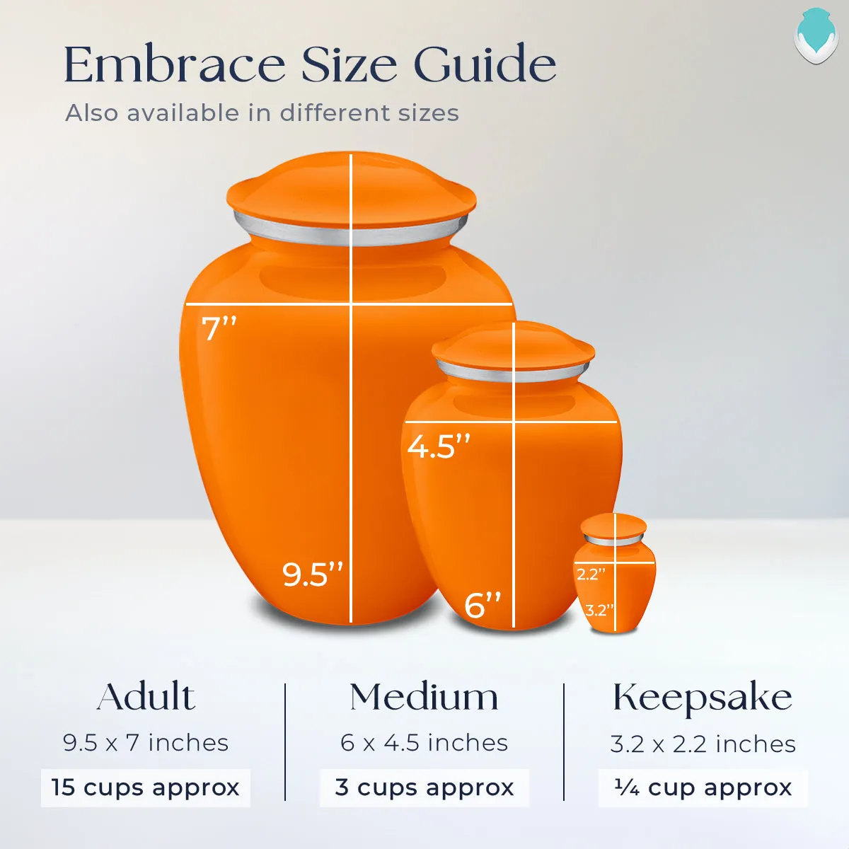 Keepsake Embrace Burnt Orange Portrait Cremation Urn