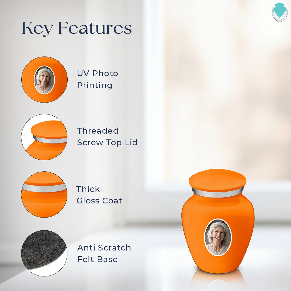 Keepsake Embrace Burnt Orange Portrait Cremation Urn