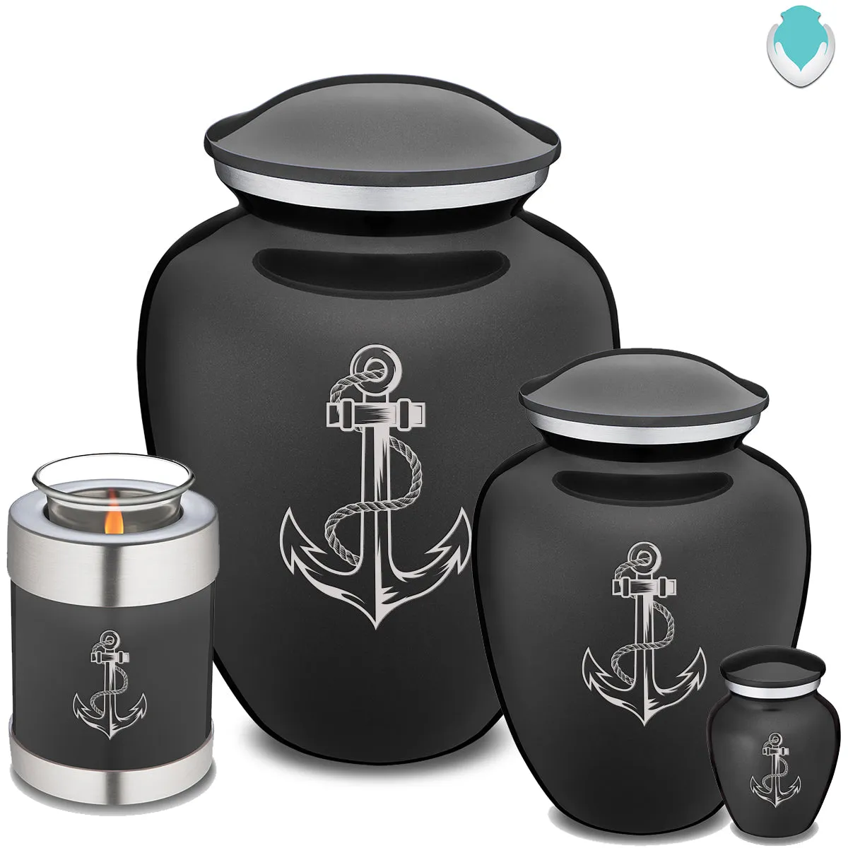 Keepsake Embrace Charcoal Anchor Cremation Urn