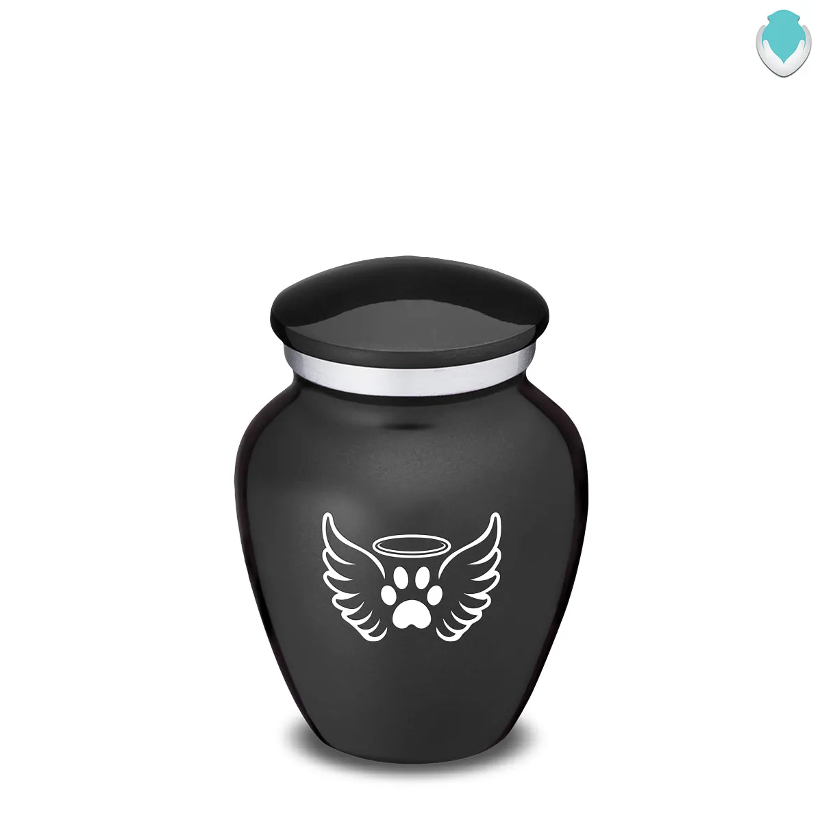 Keepsake Embrace Charcoal Black Pet Angel Wings Cremation Urn