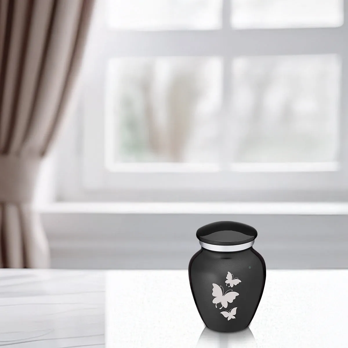 Keepsake Embrace Charcoal Butterflies Cremation Urn