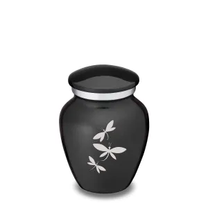 Keepsake Embrace Charcoal Dragonflies Cremation Urn