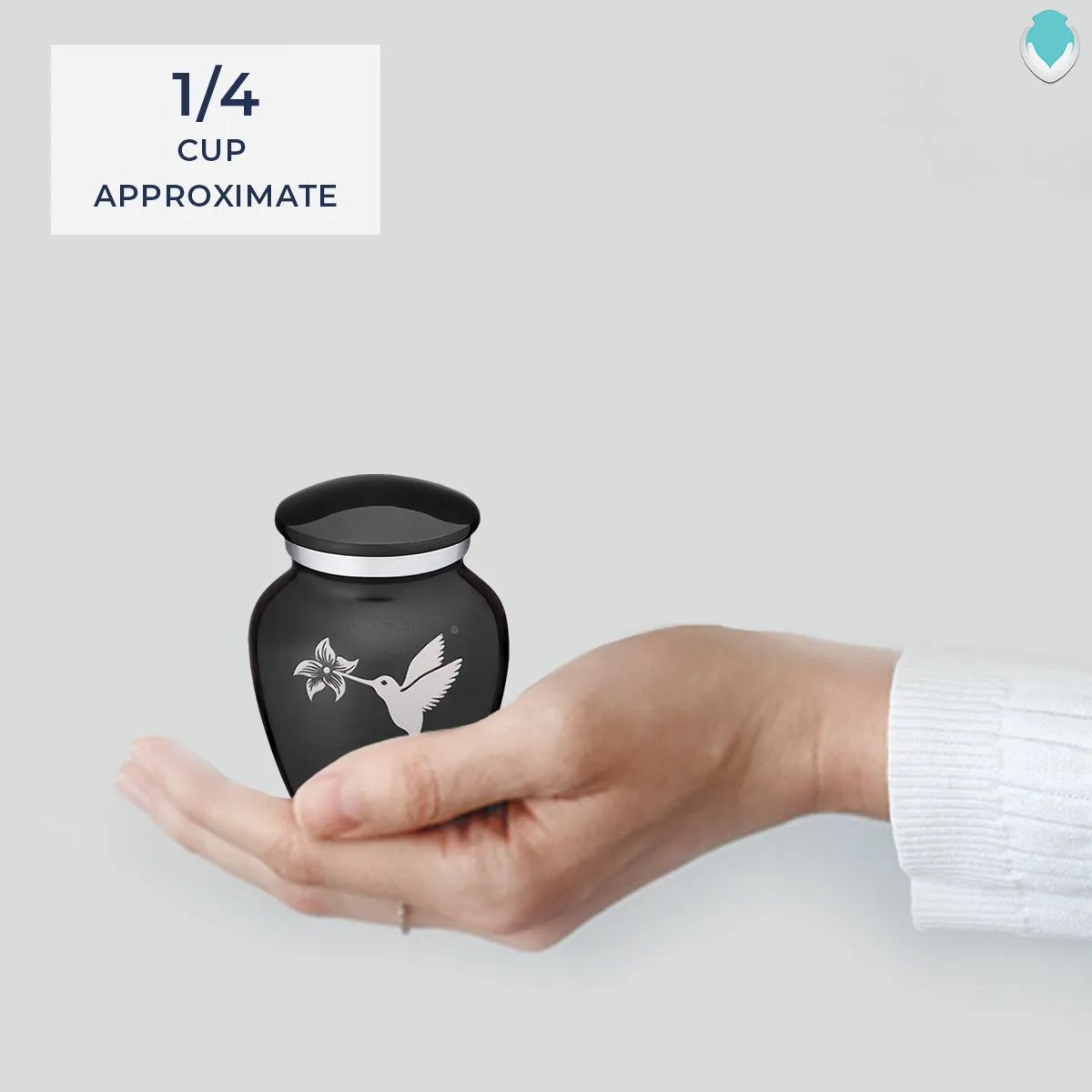 Keepsake Embrace Charcoal Hummingbird Cremation Urn