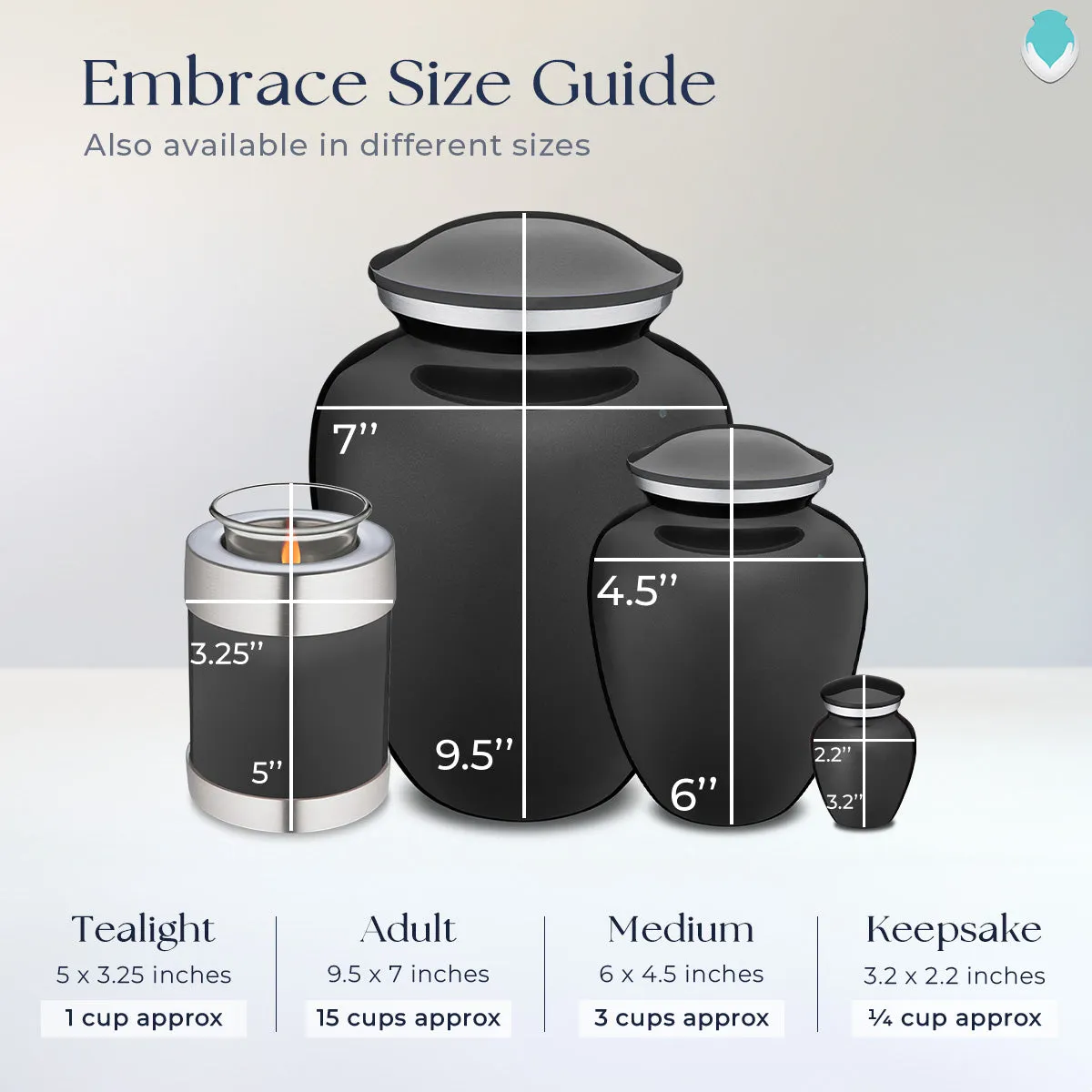 Keepsake Embrace Charcoal Hummingbird Cremation Urn
