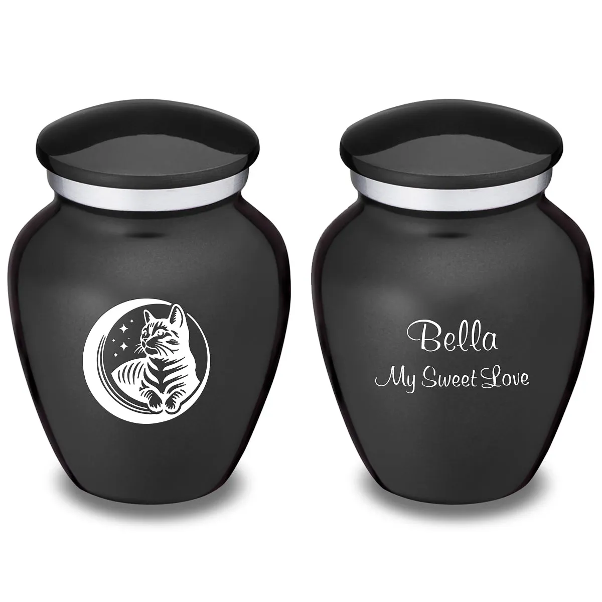 Keepsake Embrace Charcoal Pet Cute Cat Cremation Urn