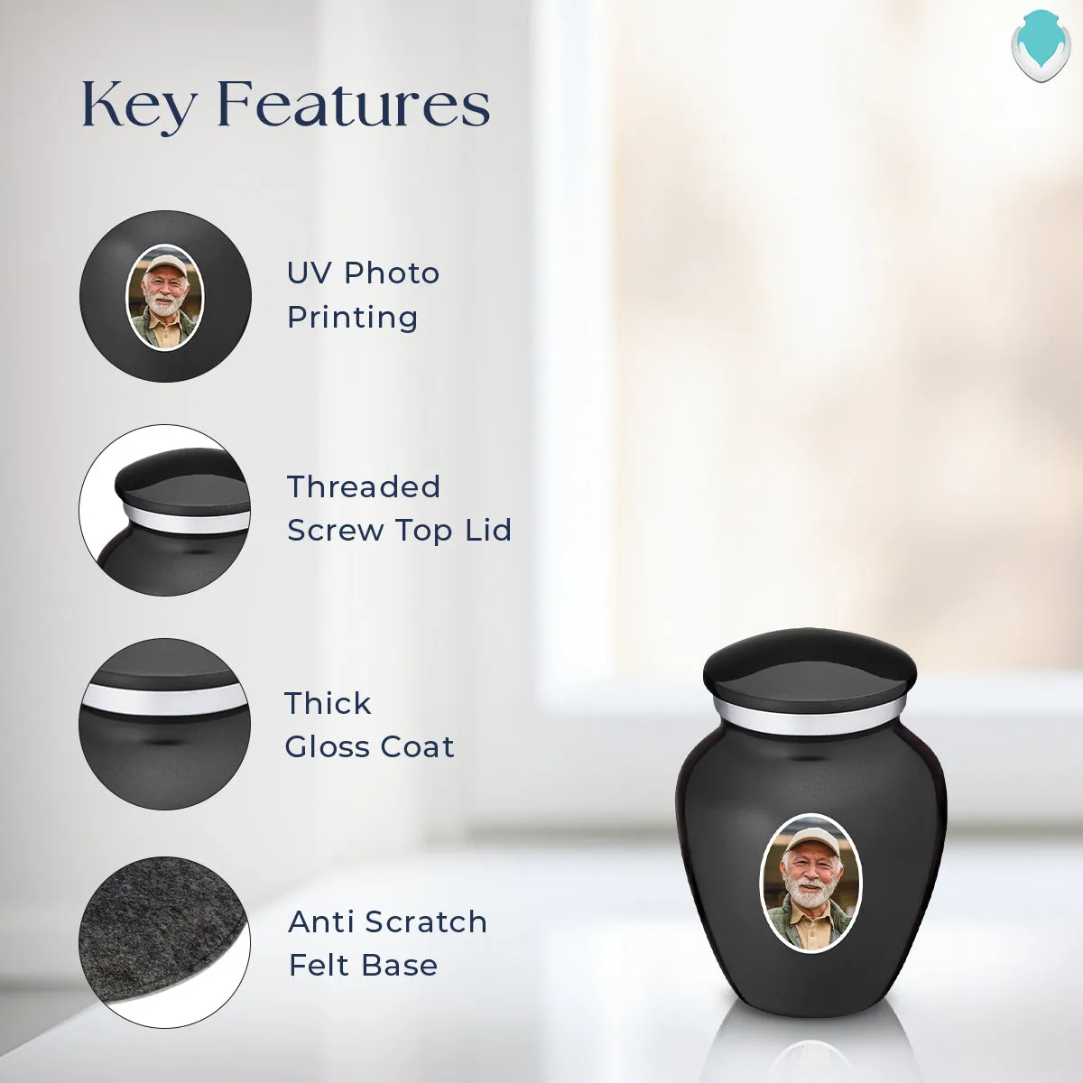 Keepsake Embrace Charcoal Portrait Cremation Urn