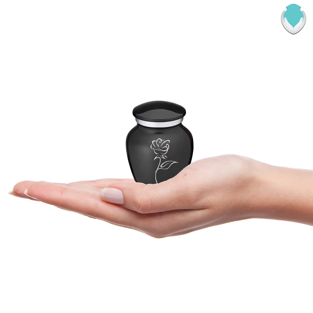 Keepsake Embrace Charcoal Rose Cremation Urn