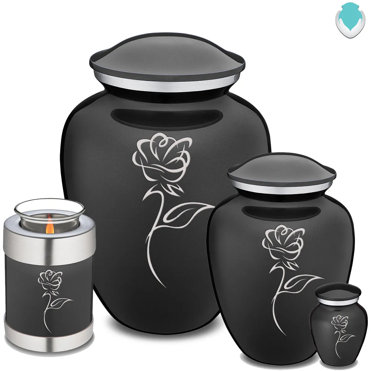 Keepsake Embrace Charcoal Rose Cremation Urn