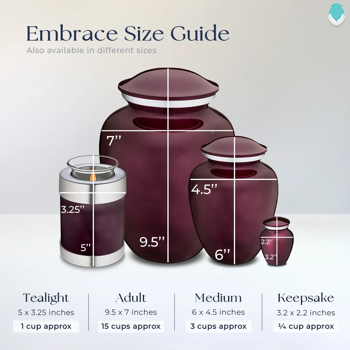 Keepsake Embrace Cherry Purple Butterflies Cremation Urn
