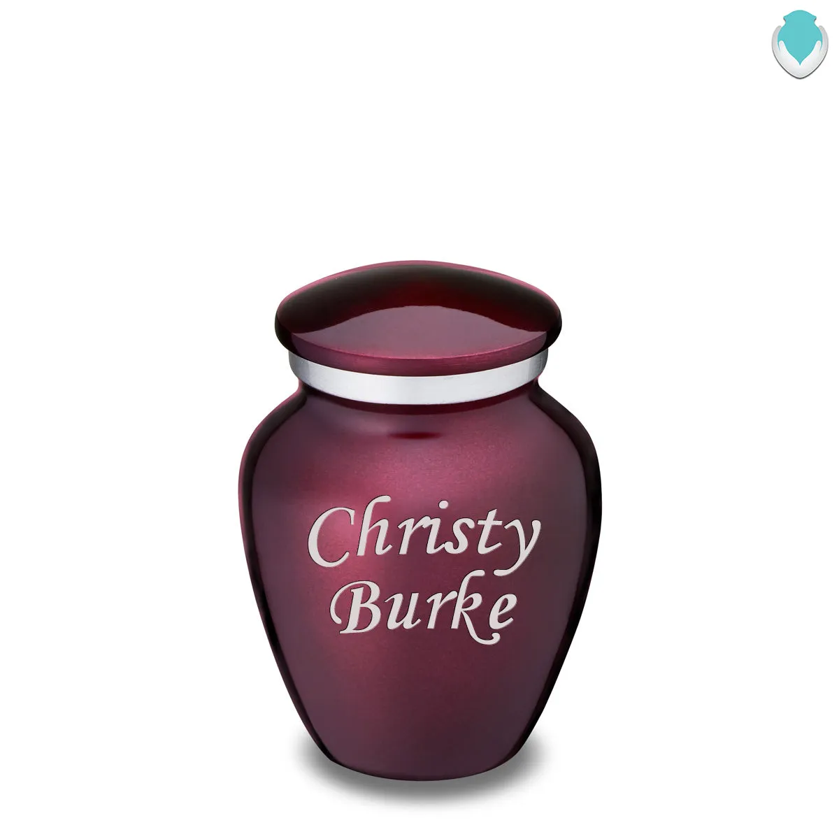 Keepsake Embrace Cherry Purple Custom Engraved Cremation Urn