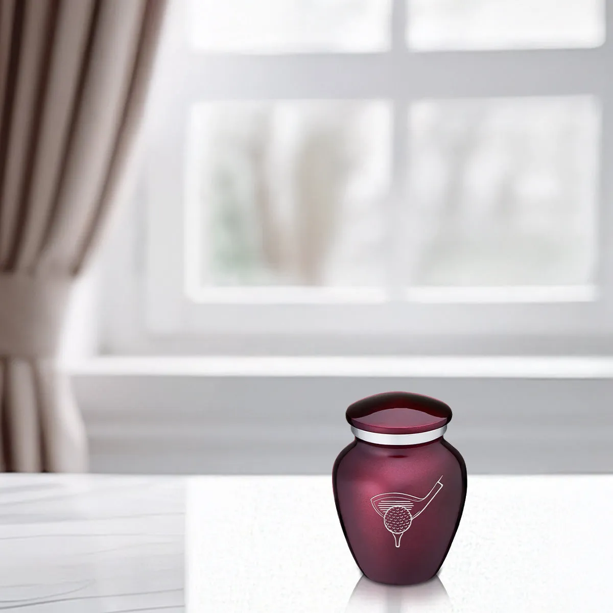 Keepsake Embrace Cherry Purple Golfer Cremation Urn