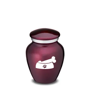 Keepsake  Embrace Cherry Purple Pet Dog Bone Cremation Urn