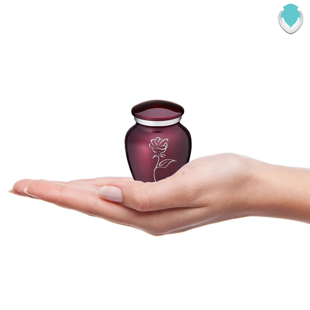 Keepsake Embrace Cherry Purple Rose Cremation Urn