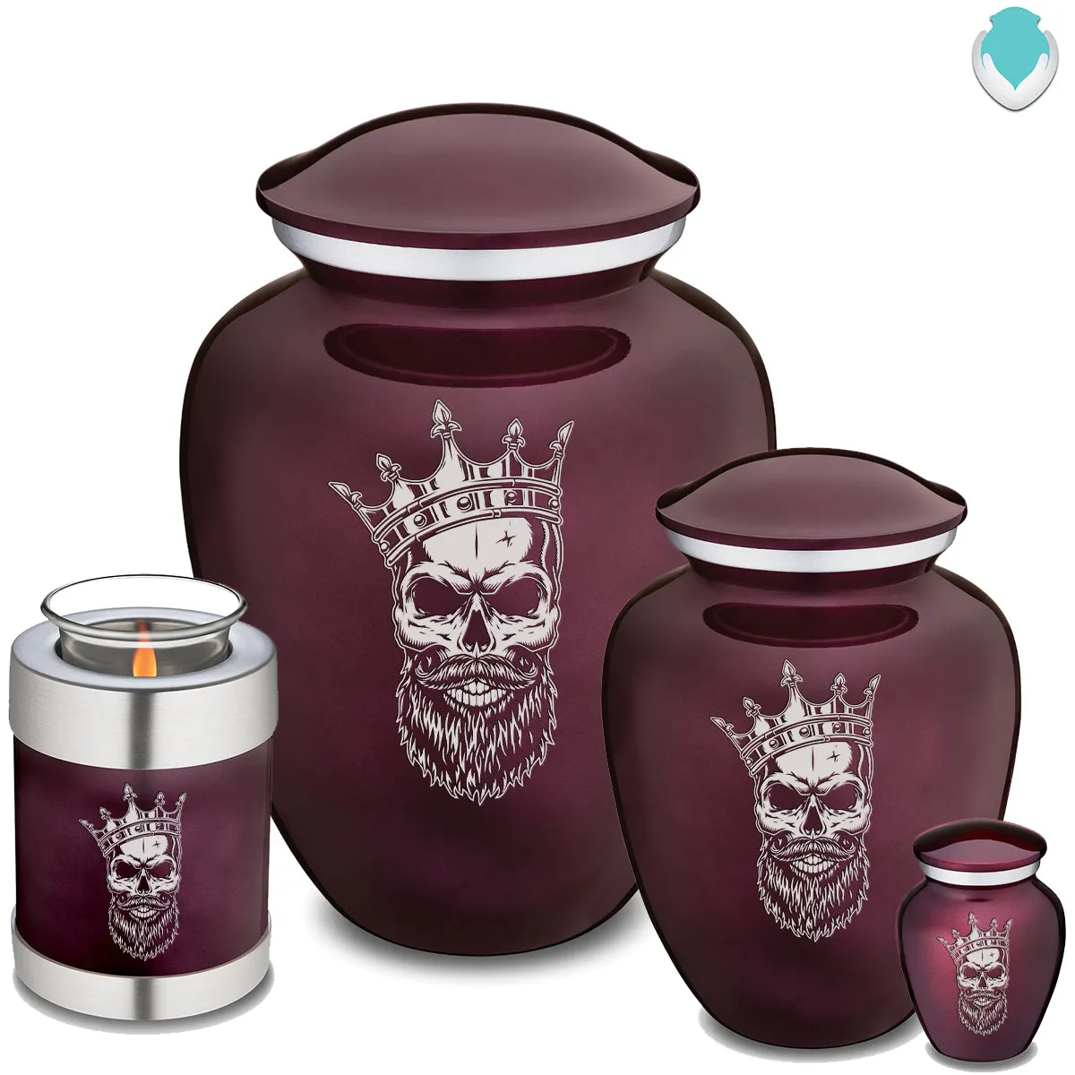 Keepsake Embrace Cherry Purple Skull Cremation Urn
