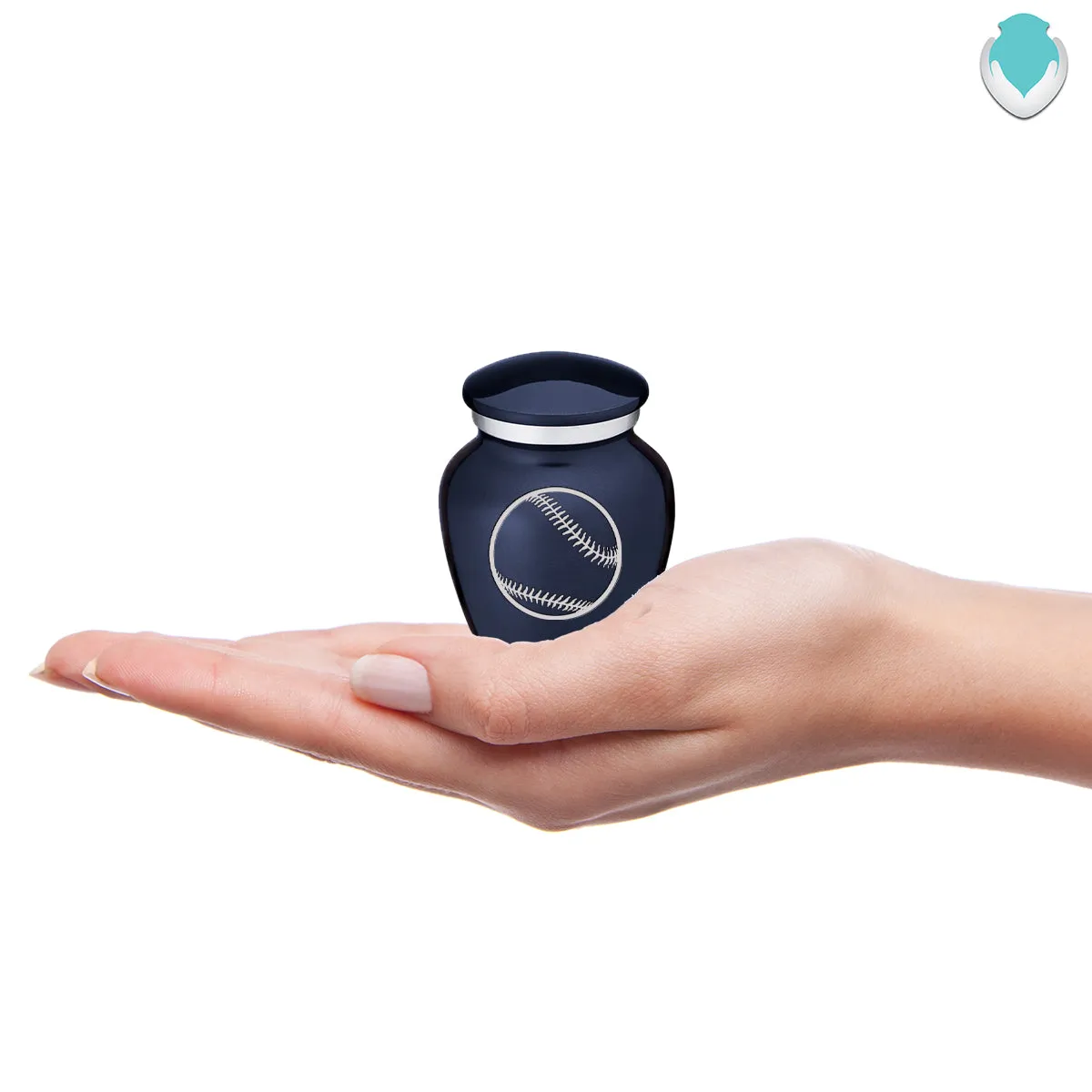 Keepsake Embrace Cobalt Blue Baseball Cremation Urn
