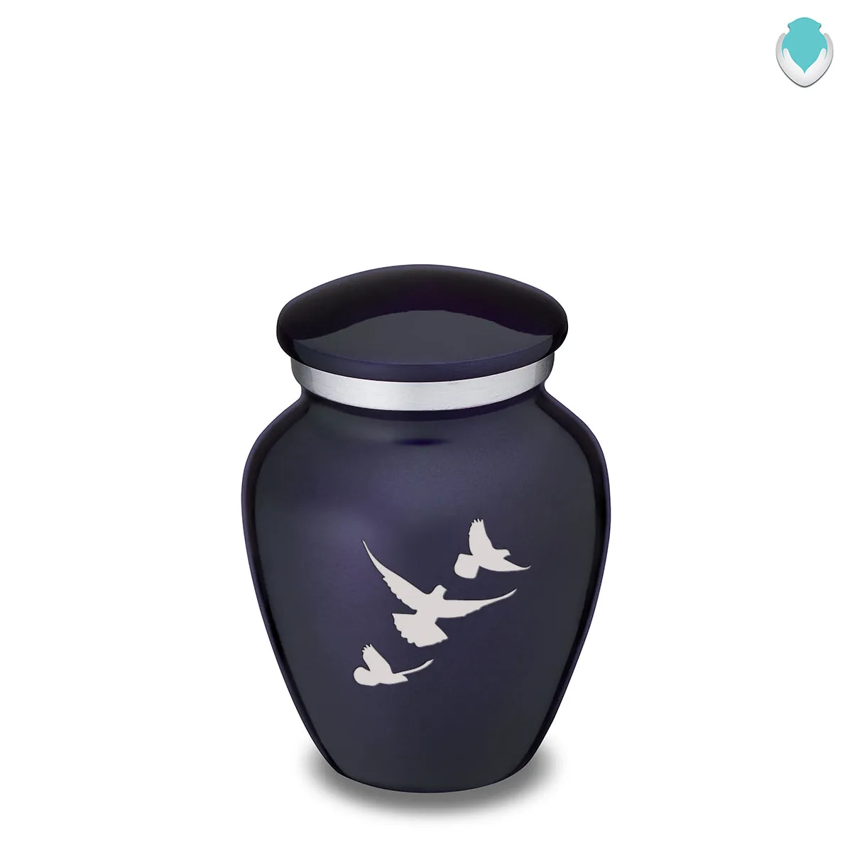 Keepsake Embrace Cobalt Blue Doves Cremation Urn