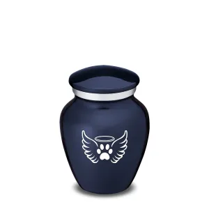 Keepsake Embrace Cobalt Blue Pet Angel Wings Cremation Urn