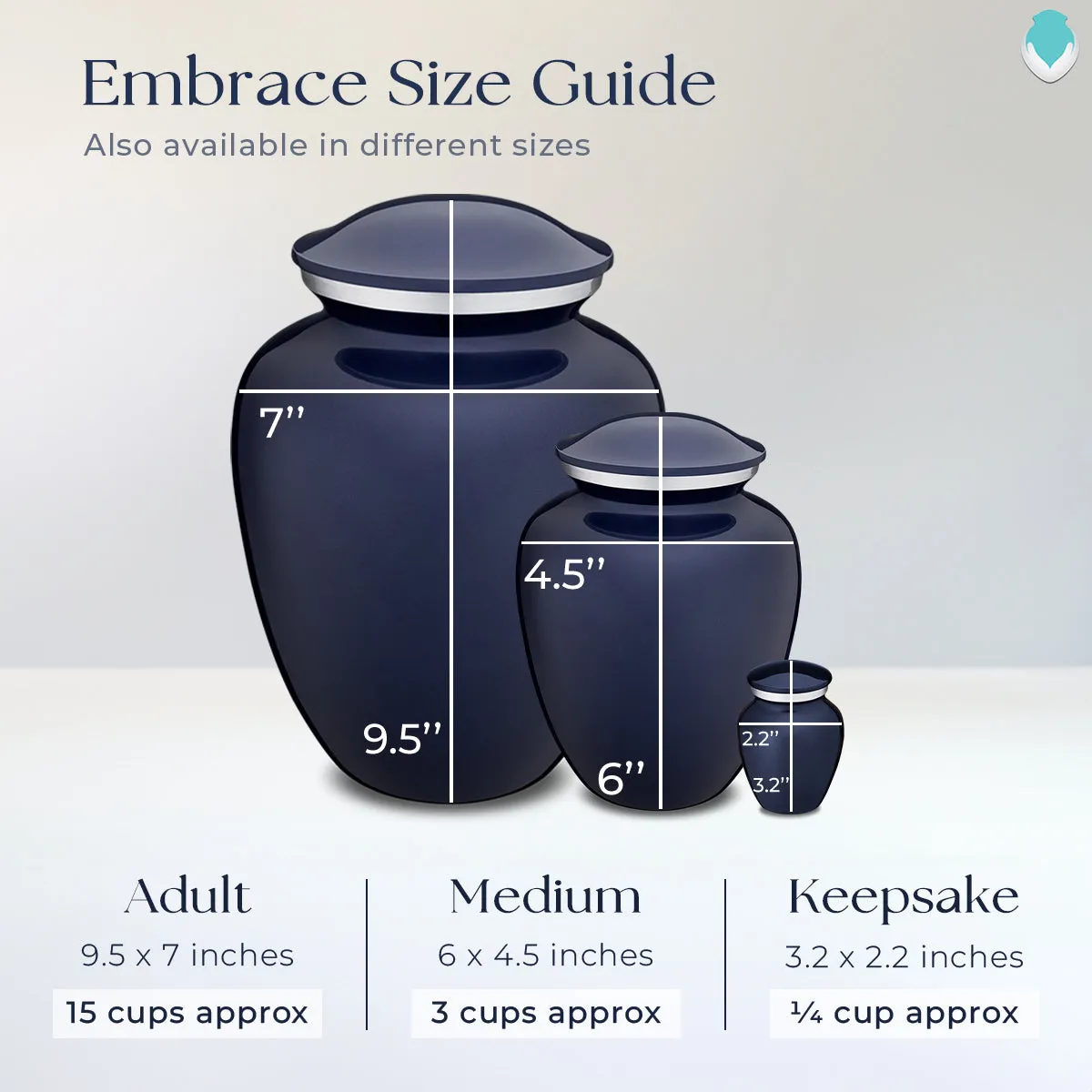 Keepsake Embrace Cobalt Blue Portrait Cremation Urn