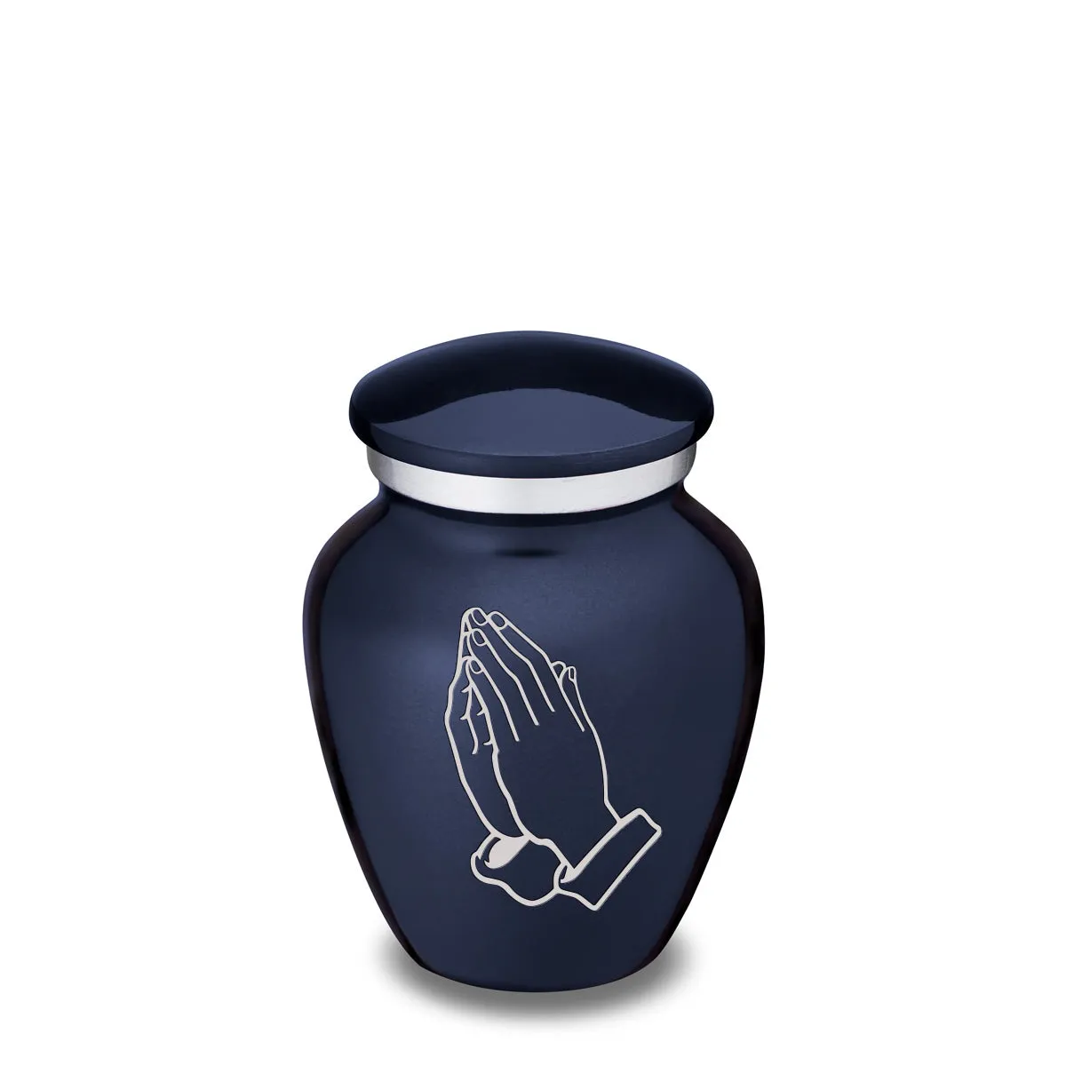 Keepsake Embrace Cobalt Blue Praying Hands Cremation Urn