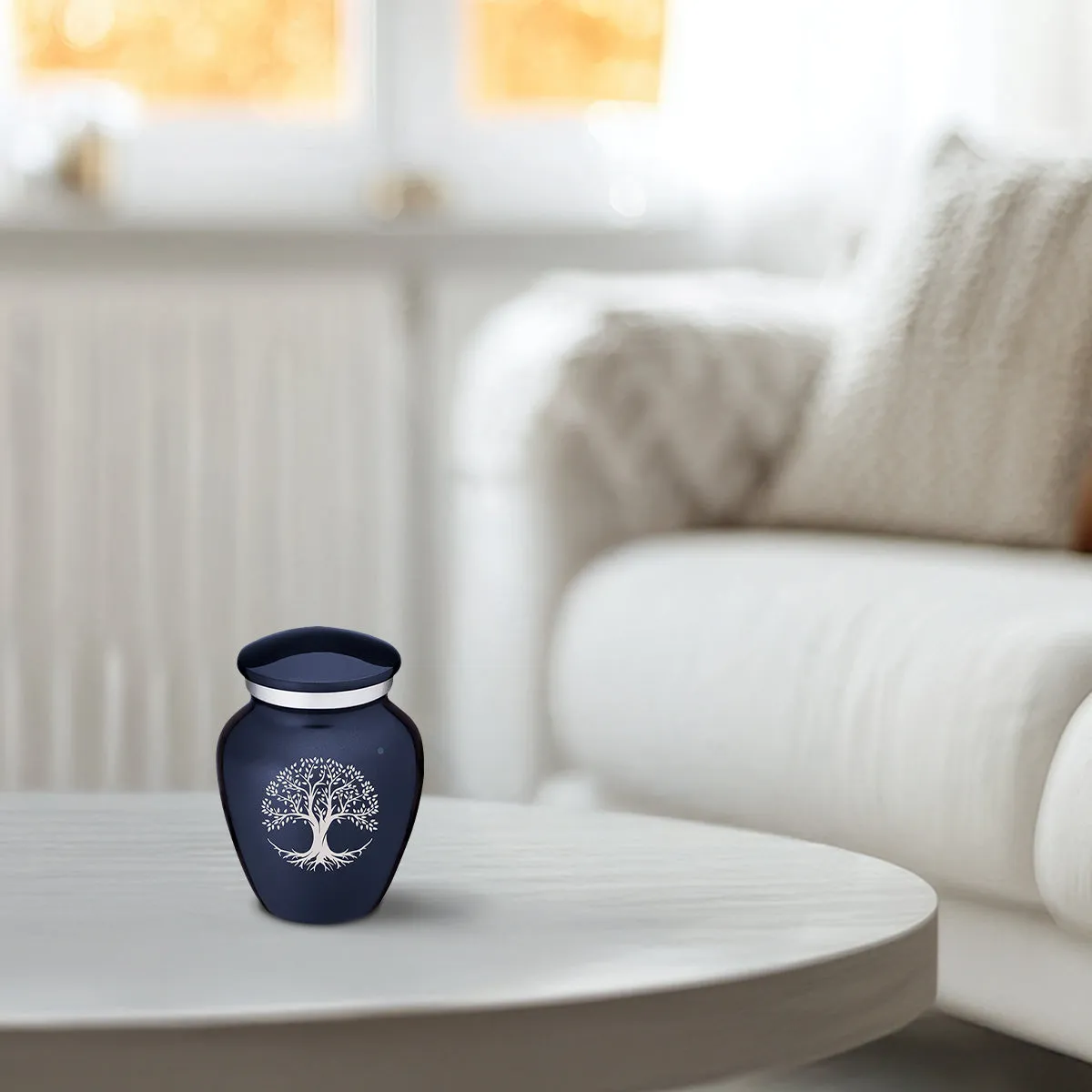 Keepsake Embrace Cobalt Blue Tree of Life Cremation Urn