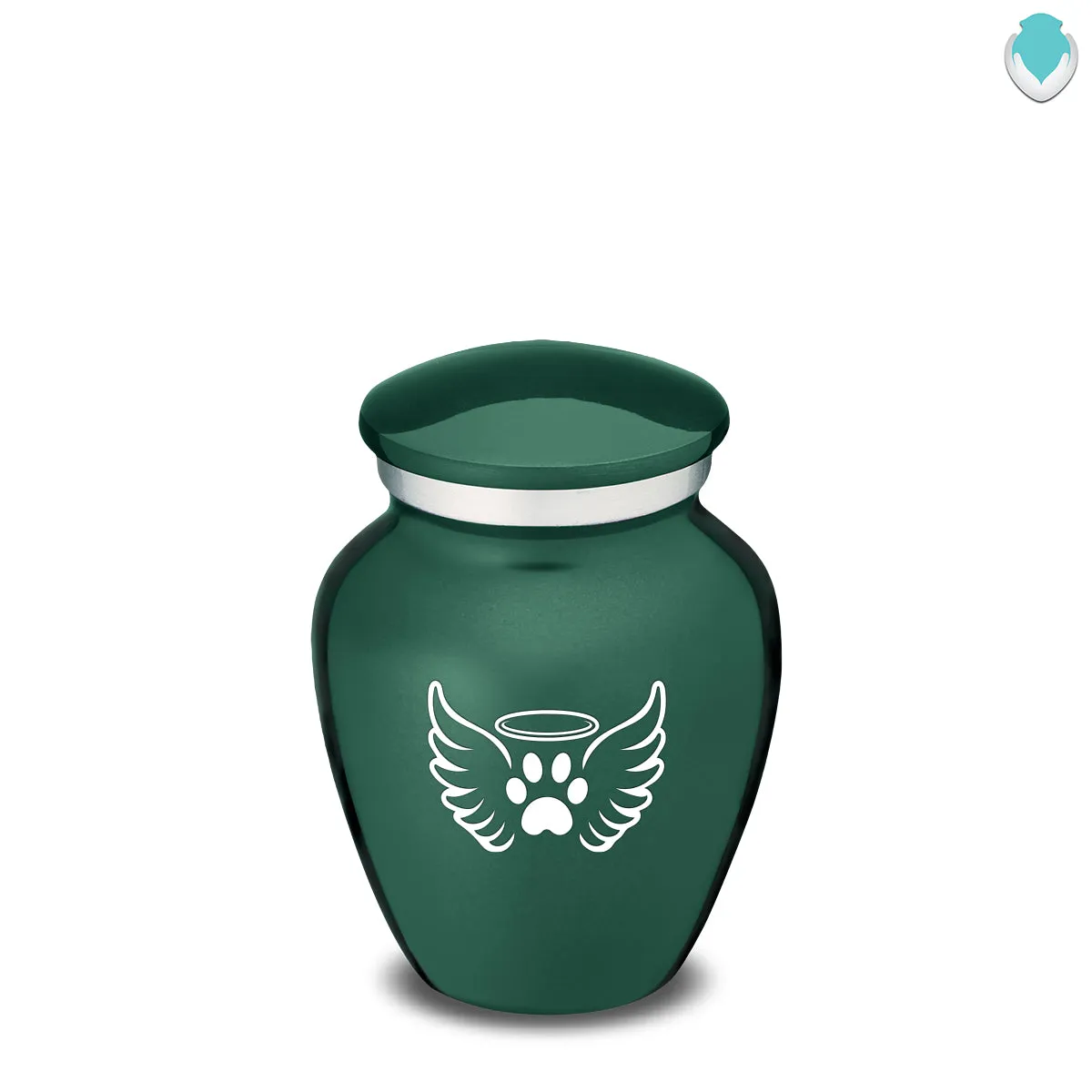 Keepsake Embrace Green Pet Angel Wings Cremation Urn