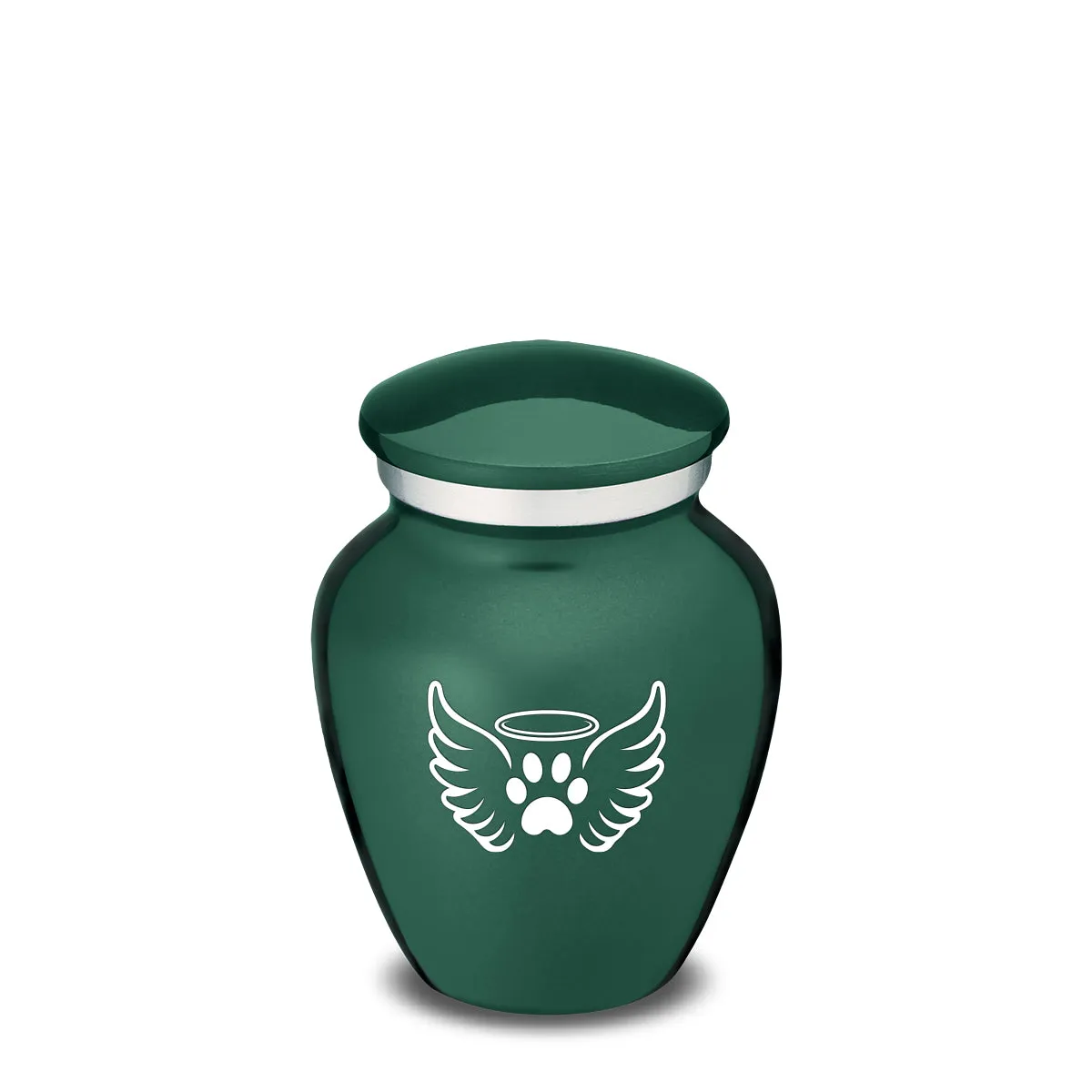 Keepsake Embrace Green Pet Angel Wings Cremation Urn