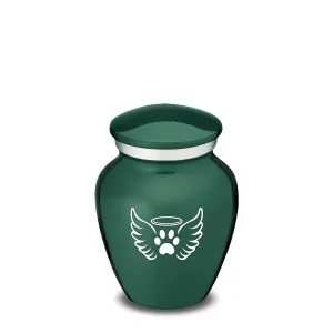 Keepsake Embrace Green Pet Angel Wings Cremation Urn