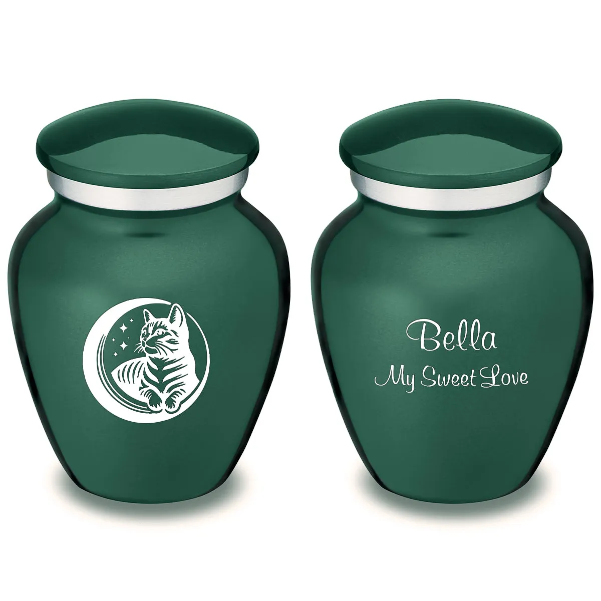 Keepsake Embrace Green Pet Cute Cat Cremation Urn