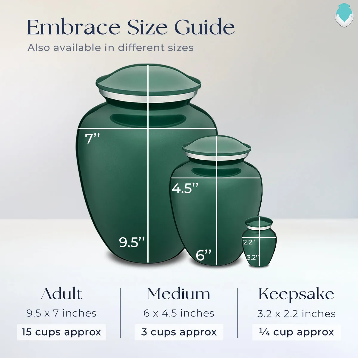 Keepsake Embrace Green Portrait Cremation Urn