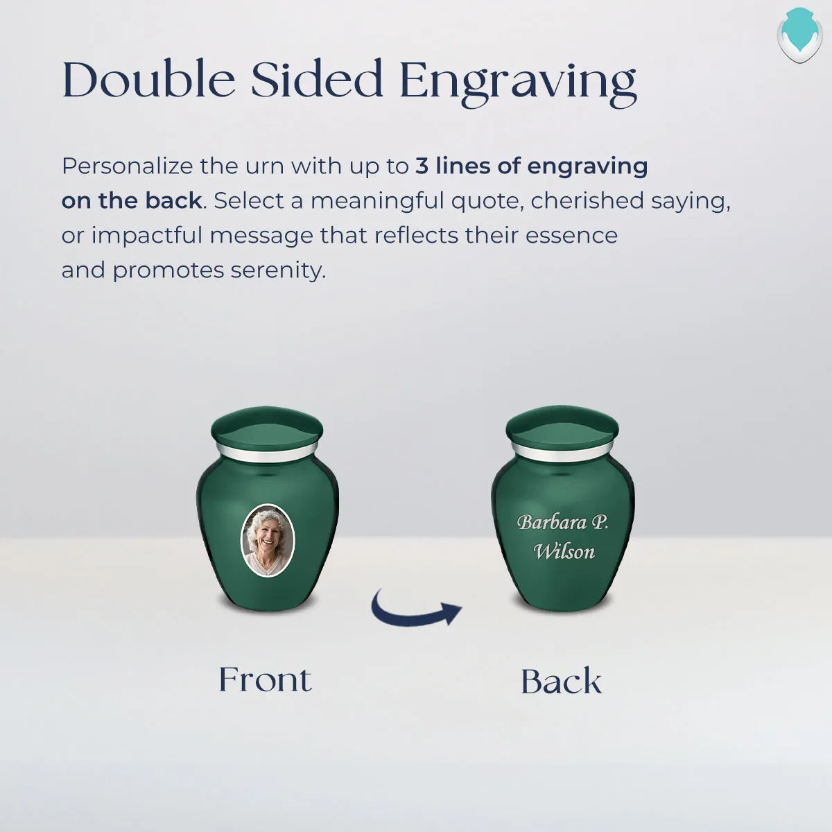 Keepsake Embrace Green Portrait Cremation Urn