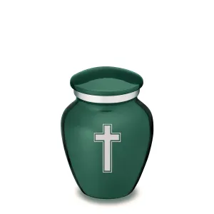 Keepsake Embrace Green Simple Cross Cremation Urn
