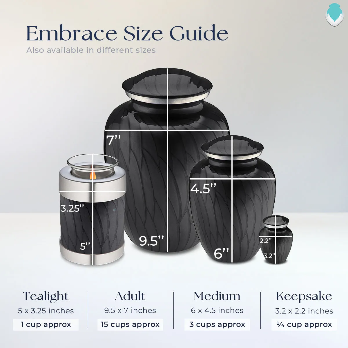 Keepsake Embrace Pearl Black Fishing Cremation Urn