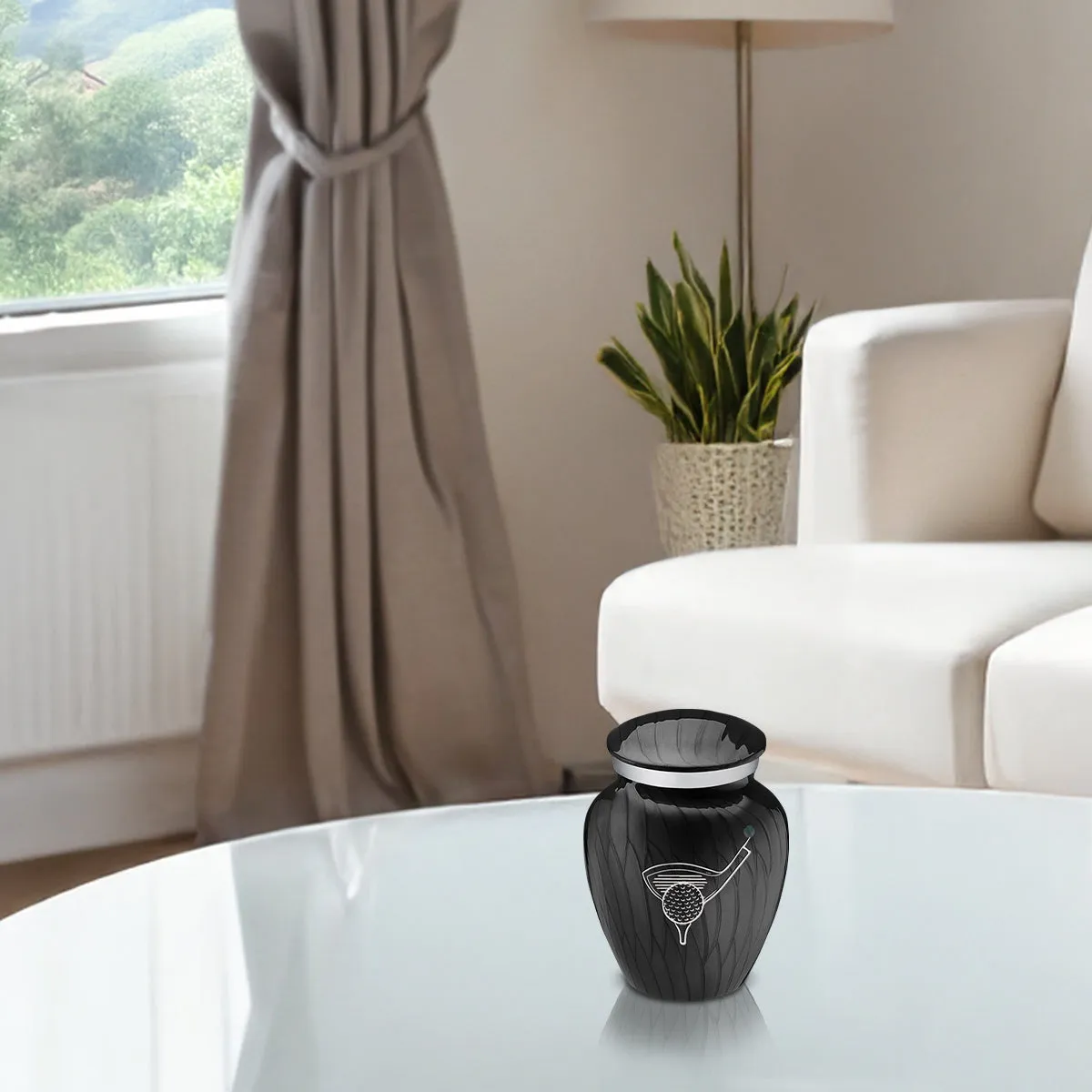 Keepsake Embrace Pearl Black Golf Cremation Urn
