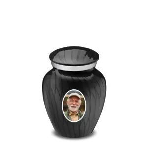 Keepsake Embrace Pearl Black Portrait Cremation Urn