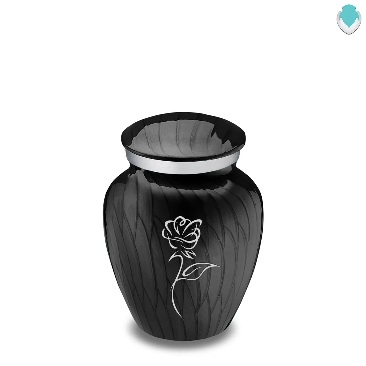 Keepsake Embrace Pearl Black Rose Cremation Urn