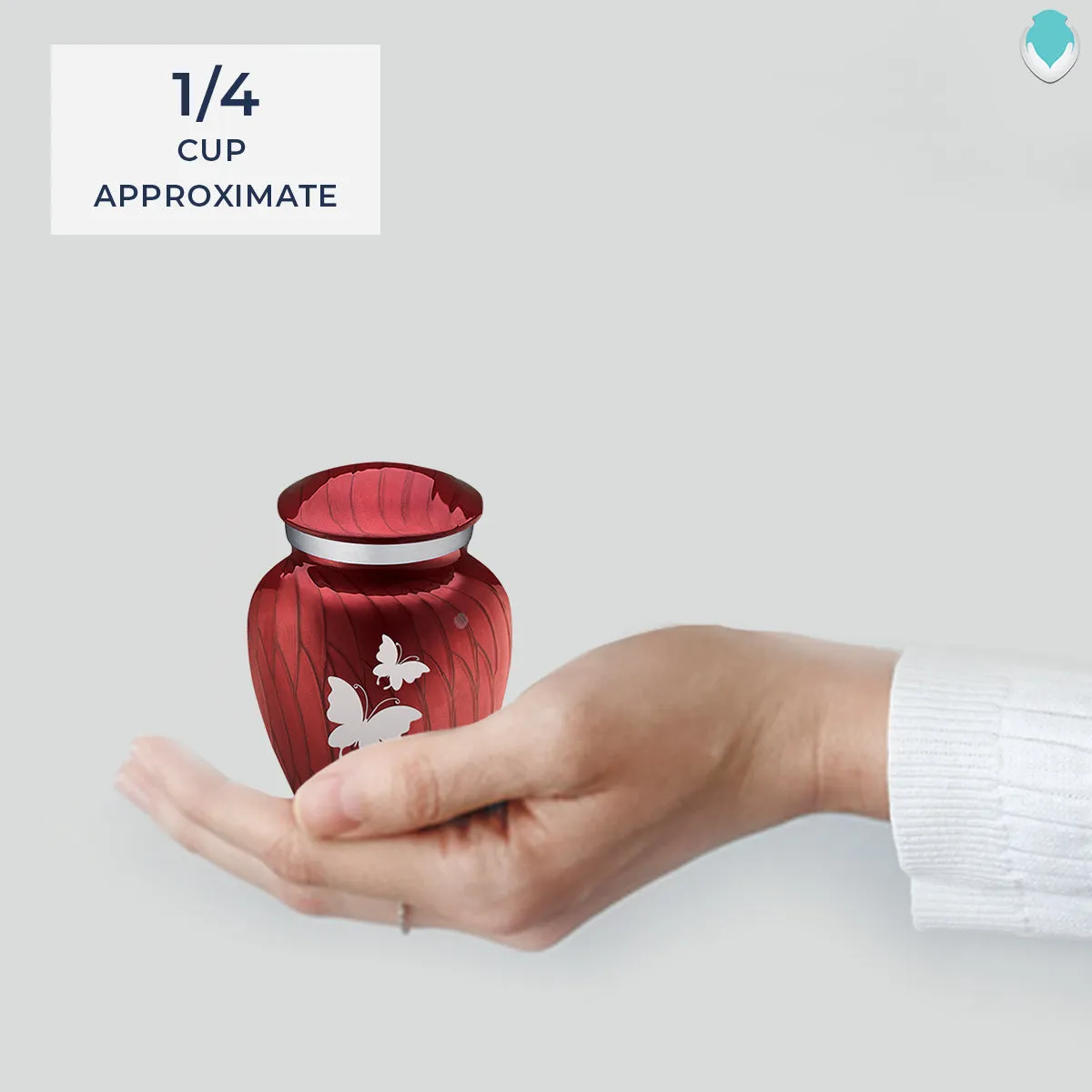 Keepsake Embrace Pearl Candy Red Butterflies Cremation Urn